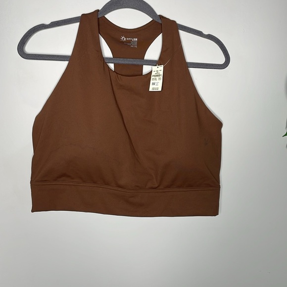 Offline by Aerie Chocolate Brown Sports Bra - Picture 2 of 7